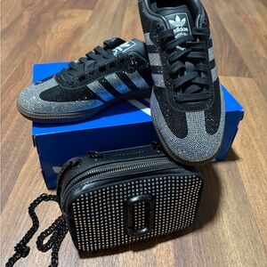 Adidas Black & Silver Studded Samba Shoes